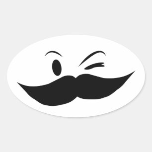 Kinky Mustache Ovale Sticker