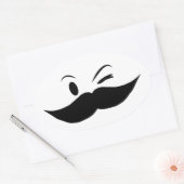 Kinky Mustache Ovale Sticker (Envelop)