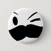 Kinky Mustache Ronde Button 5,7 Cm (Voorkant)