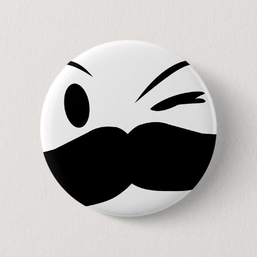 Kinky Mustache Ronde Button 5,7 Cm (Voorkant)