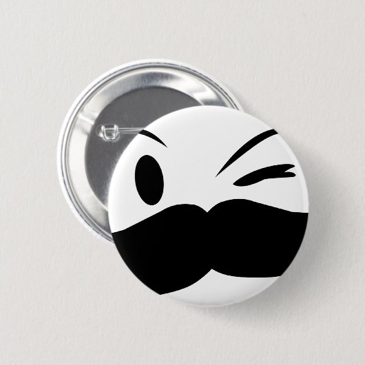 Kinky Mustache Ronde Button 5,7 Cm (Voorkant /achterkant)