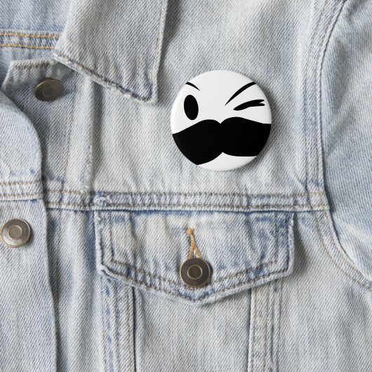 Kinky Mustache Ronde Button 5,7 Cm (In situ)