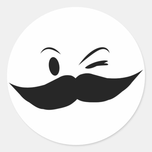 Kinky Mustache Ronde Sticker (Voorkant)