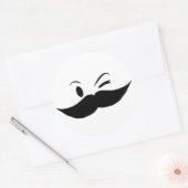 Kinky Mustache Ronde Sticker (Envelop)