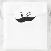 Kinky Mustache Ronde Sticker (Tas)