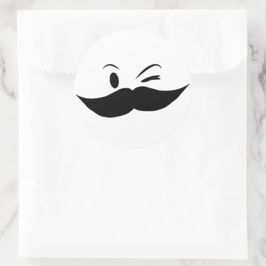 Kinky Mustache Ronde Sticker (Tas)
