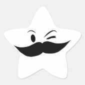 Kinky Mustache Ster Sticker (Voorkant)