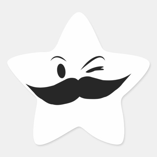 Kinky Mustache Ster Sticker (Voorkant)