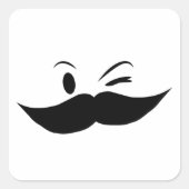 Kinky Mustache Vierkante Sticker (Voorkant)