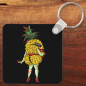 Kinky volwassen swinger fruitige ananas sleutelhanger (Achterkant)