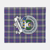 Kinnaird Clan Badge Tartan Pset Fleece Deken (Voorkant (Horizontaal))