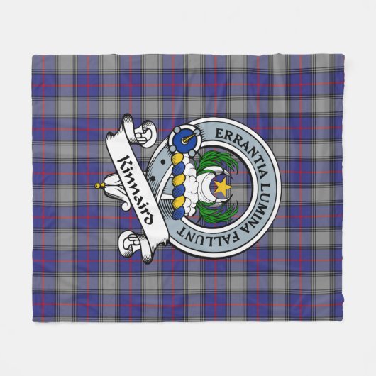 Kinnaird Clan Badge Tartan Pset Fleece Deken (Voorkant (Horizontaal))