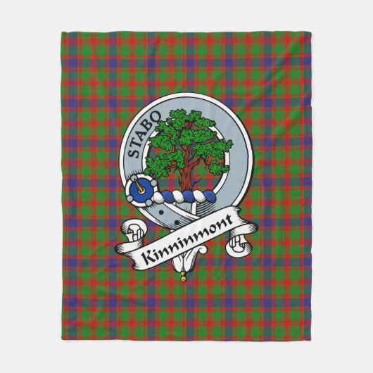 Kinninmont Clan Badge Tartan Pset Fleece Deken (Voorkant)