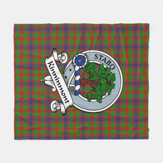 Kinninmont Clan Badge Tartan Pset Fleece Deken (Voorkant (Horizontaal))