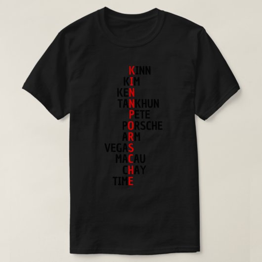 Kinnporsche The Series Cast Sticker T-shirt (Design voorkant)