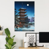 Kinryuzan Temple in Asakusa door Tsuchiya Koitsu Poster (Thuiskantoor)