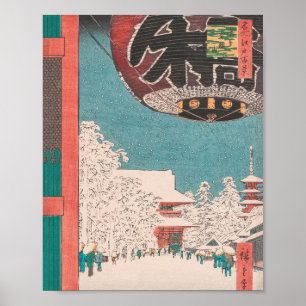 Kinryuzan Temple Snow Scene  Ukiyo-e Japan Poster