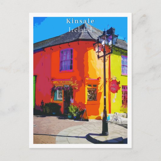 Kinsale Cork Ireland Retro Style Briefkaart (Voorkant)