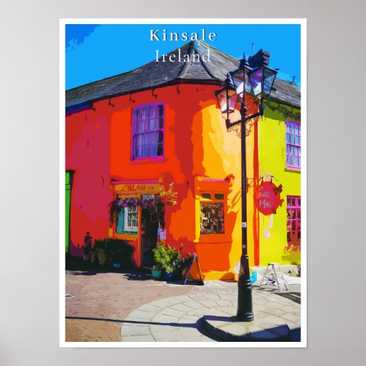 Kinsale Cork Ireland Retro Style Poster (Voorkant)