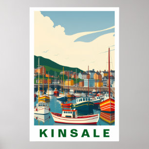 Kinsale Haven Ierland Vintage Reis Kunst Poster