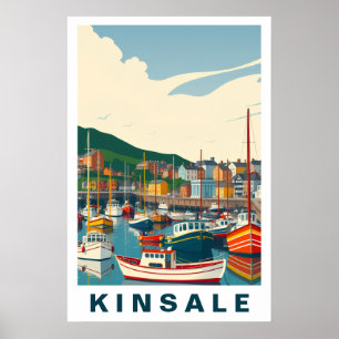 Kinsale Haven Ierland Vintage Reis Kunst Poster