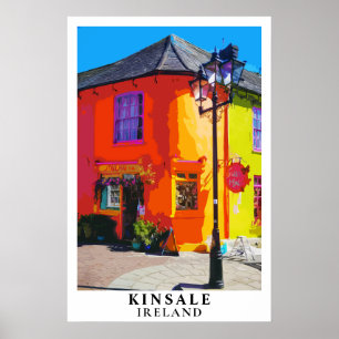 Kinsale Ierland Reisposter Kleurrijke Stadskunst Poster