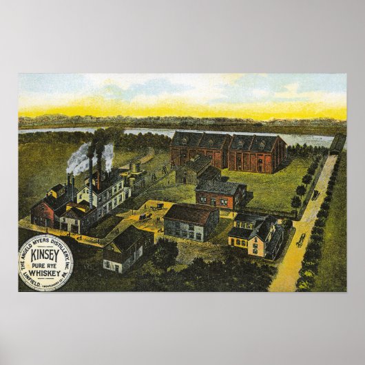 Kinsey Distillery Whiskey Linfield PA Poster (Voorkant)