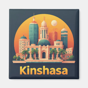 Kinshasa Congo Reis Cadeau Voor Bezoekers 🗺️ Magneet