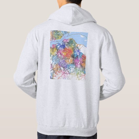 Kinshasa DR Congo City Map Hoodie (Achterkant)