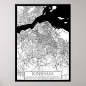 Kinshasa DR Congo Map Poster (Voorkant)