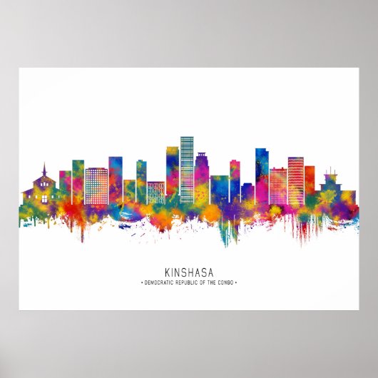 Kinshasa DR Congo Skyline Poster (Voorkant)