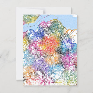 Kinshasa DR Congo Stadsplattegrond Briefkaart