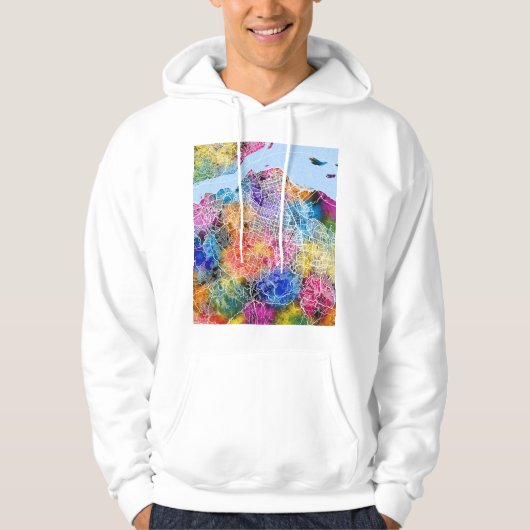 Kinshasa DR Congo Stadsplattegrond Hoodie (Voorkant)