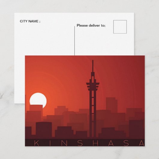 Kinshasa République démocratique du Congo Briefkaart (Voorkant / Achterkant)