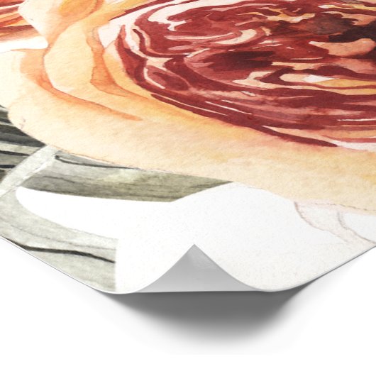 KINSLEY Boho Terracotta Baby shower Welkomstwoord Poster (Hoek)