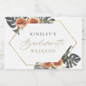 KINSLEY Boho Terracotta Bruidsfeest Mini Champagne Sparkling Wijnetiket (Enkel label)
