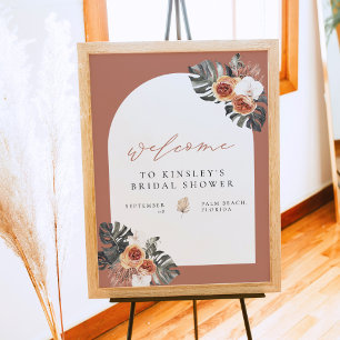 KINSLEY Boho Terracotta Bruidsfeest Welkomstbord Poster