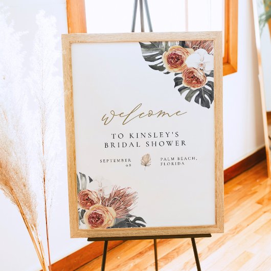 KINSLEY Boho Terracotta Bruiloftsborrel Welkom Poster