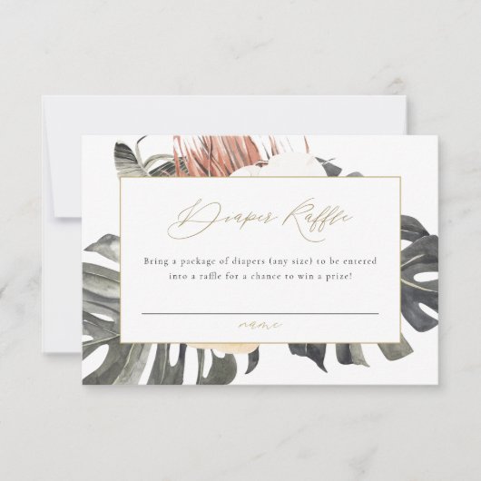 KINSLEY Boho Terracotta Diaper Raffle Ticket Kaart (Voorkant)