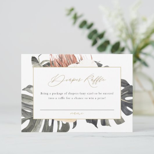 KINSLEY Boho Terracotta Diaper Raffle Ticket Kaart (Staand voorkant)