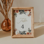 KINSLEY Boho Terracotta Dry Palm Table Numbers Kaart