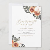 KINSLEY Boho Terracotta Floral Palm Bachelorette Kaart (Voorkant)