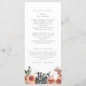 KINSLEY Boho Terracotta Floral Wedding Programme Menu (Achterkant)