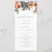 KINSLEY Boho Terracotta Floral Wedding Programme Menu (Voorkant)
