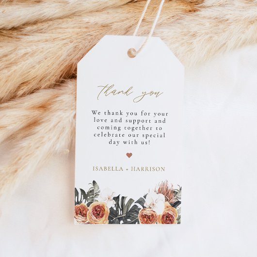 KINSLEY Boho Terracotta Palm Bedankkaartjes Cadeaulabel