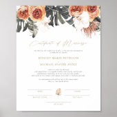 KINSLEY Boho Terracotta Palm huwelijkscertificaat Poster (Voorkant)