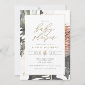 KINSLEY Boho Terracotta Tropical Palm Baby shower Kaart (Voorkant)