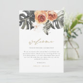 KINSLEY Boho Terracotta Tropical Wedding Tijdschem Kaart (Staand voorkant)