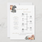 KINSLEY Boho Terracotta Tropical Wedding Tijdschem Kaart (Achterkant)