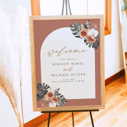 KINSLEY Boho Terracotta Trouw Welkom Poster